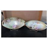 R S Prussia oval floral decorative bowl  8.5ï¿½