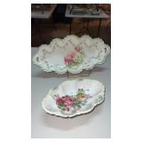 R S Prussia oblong porcelain floral  dish with
