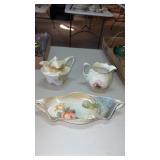 RS Germany floral design oblong dish with handles