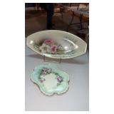 Oblong porcelain floral dish  12.5ï¿½  and floral