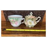 RS Prussia Tea Cup & Sugar Bowl w/ Lid & Spoon