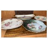 Hand Painted Plates & Celery Bowl, 2 from Bavaria