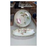 RS Prussia  oblong dish with floral design with