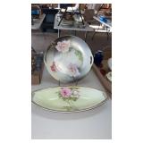 R S Germany porcelain flower decorative player