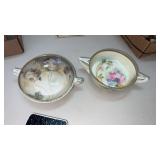 RS Germany footed trinket bowl  with handles and