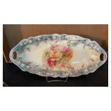 R S Prussia. Oblong floral dish  13.5ï¿½