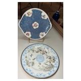 R S Germany decorative floral plate  8ï¿½ and blue