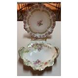 R S Prussia porcelain decorative floral plate