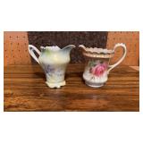 2 Hand Painted Prussia China Creamers , Approx 4ï¿½