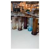 Etched cordial glasses set of 5 hand blown