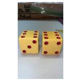 Oversized butterscotch/red  colored dice