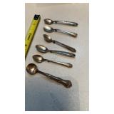 6 Sterling Silver Mini Spoon Pinbacks