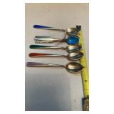 7 Small Sterling Silver Spoons, Some Norway