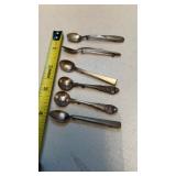 6 Sterling Silver Spoon Pinbacks