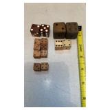 Vintage Wood Dice Sets, Various Sizes