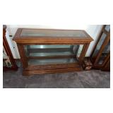 Wood & Glass Display Case, Glass Shelves, Approx