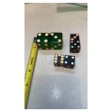 3 Pair Dice, Green Transparent  & Black , Damage