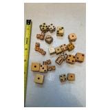 Various Dice, Different Sizes Brown Colors