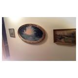 Oval Oil Painting of Stream by F. Meuse, Approx