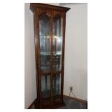 Wood and glass  lighted cabinet   with 4 glass