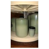 5 Green West Bend Canisters