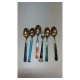 6 sterling silver small spoons