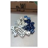 Blue and white solid color dice