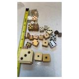 Cream Colored Dice , Various Sizes , Some Pairs