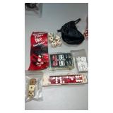 Marlboro poker dice in pouch and miscellaneous