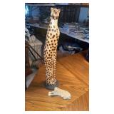 Wood Cheetah , Approx 26ï¿½ Tall & Small Leopard