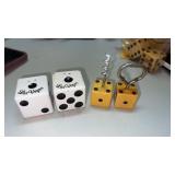 White Las Vegas dice salt and pepper shakers and