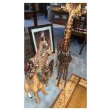 9 Ceramic &!Wood Giraffes, Tallest is 36ï¿½