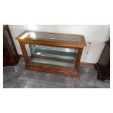 Wood & Glass Display Case, 2 Glass Shelves, 2