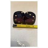 2 Large Dark Red Translucent Dice