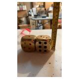 Large metal gold colored dice