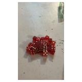 Lot of red transparent dice