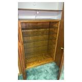 Wood Bookcase , 7 Glass Shelves, Approx 55? T