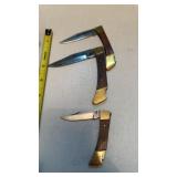 3 Single Blade Pocket Knives 2 Pakistan 1 China