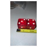 Pair Larger Red Translucent Dice