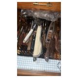 Drawer of Kitchen Knives & Utensils