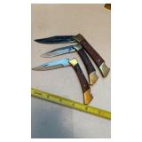 3 Single Blade Pocket Knives, 1 Pakistan 1 China