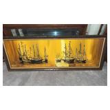 Vintage ship painting  signed mid century modern