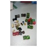 Miscellaneous green  translucent dice , wood dice
