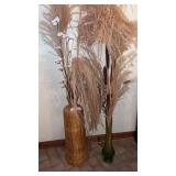 Green swag vase  19ï¿½ with miscellaneous faux