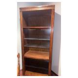 Wooden book shelf with wood and glass shelves