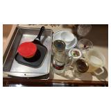 Miscellaneous group of kitchen glasses , bowls,