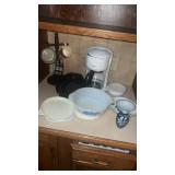 Entire Contents of SHELF, Fire King , Mr Coffee,