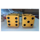 Oversized Bakelite ?  butterscotch colored  dice