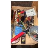 Miscellaneous Flat of  Hardware, Screwdrivers,