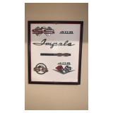 Framed Original Chevy Car Emblems , Approx 10x12ï¿½
